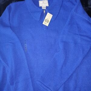 Express Women's Royal Blue Zip-Up Sweater